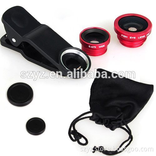 Hot product super 3 in 1 Mobile Phone Lenses Kit Clip Fisheye Lens Universal Wide Angle Micro Lens for iPhone Samsung